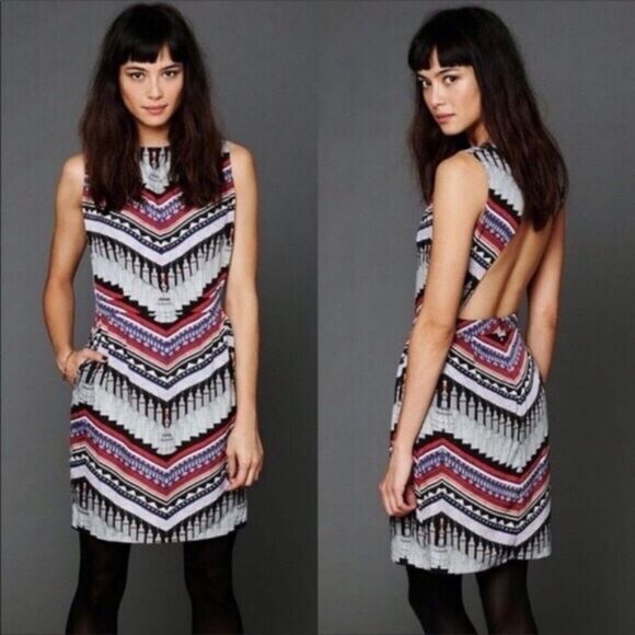 Mara Hoffman Tassel Point Open Back Cocktail Dress Sz 6